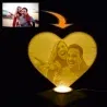 Lampă Luna 3D Personalizată - Inimioară Cu Text Și Poză