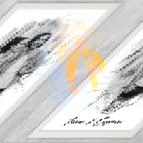 Tablou Personalizat Watercolor - O Poză Și Text "Droplet"