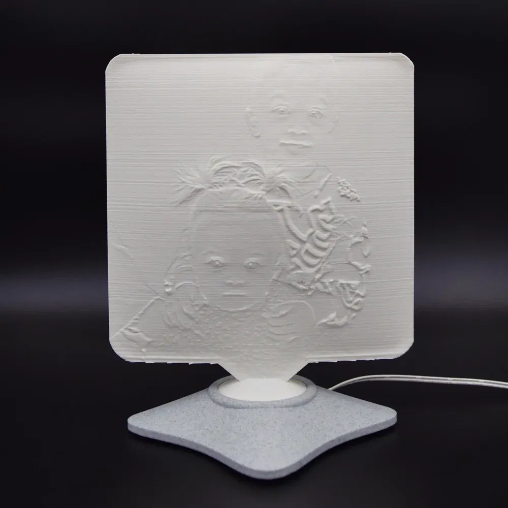 Lampă Luna 3D Personalizată - Square Cu Text Și Poză