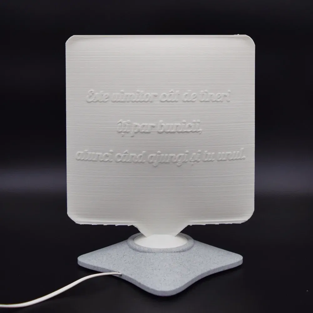Lampă Luna 3D Personalizată - Square Cu Text Și Poză