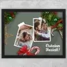 Tablou Personalizat Pentru Crăciun - Două Poze Și Text - Model 1