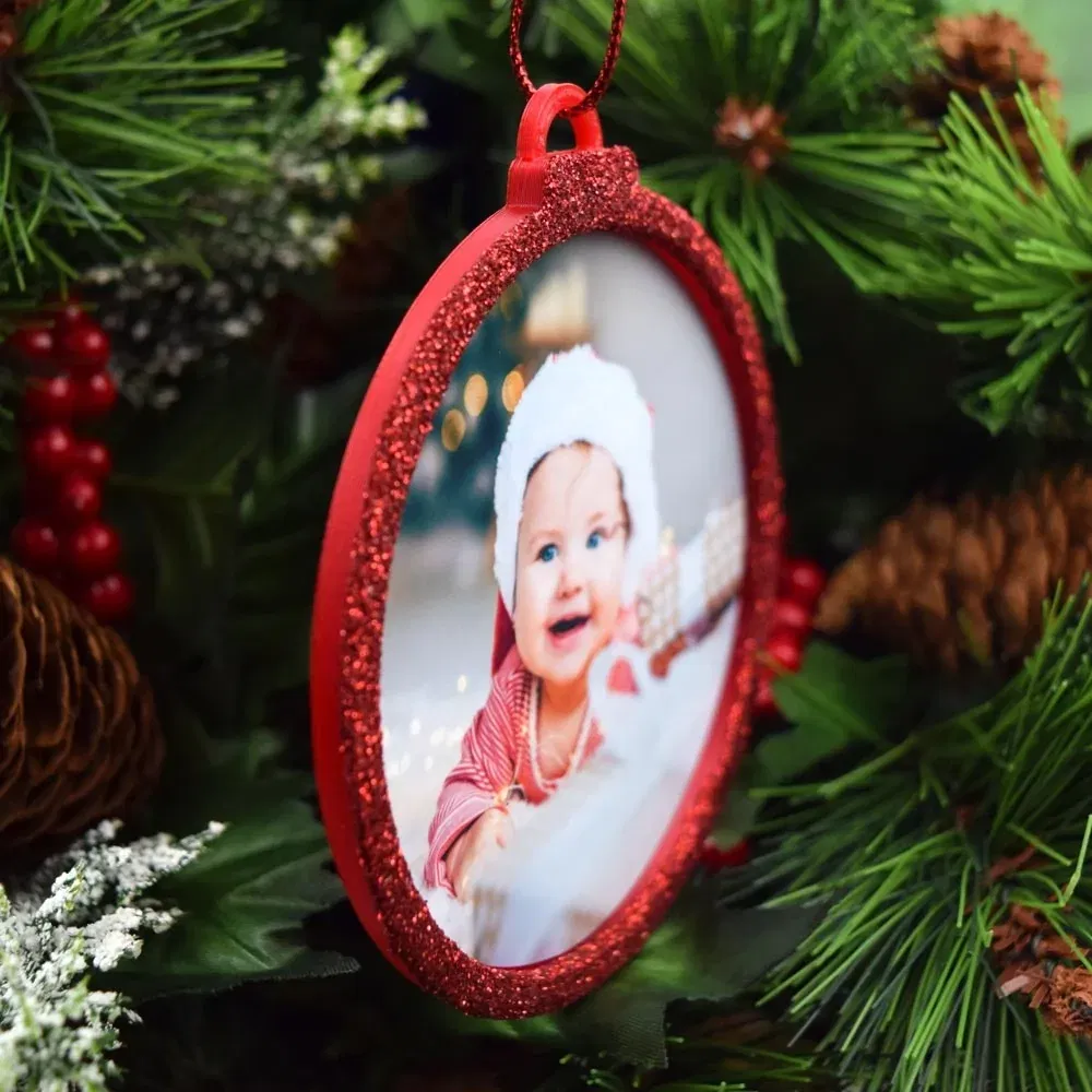 Glob Personalizat 3D - XL Rotund Cu O Poză Mare - Roșu