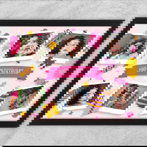 Tablou Personalizat 6 Poze - Happy Birthday