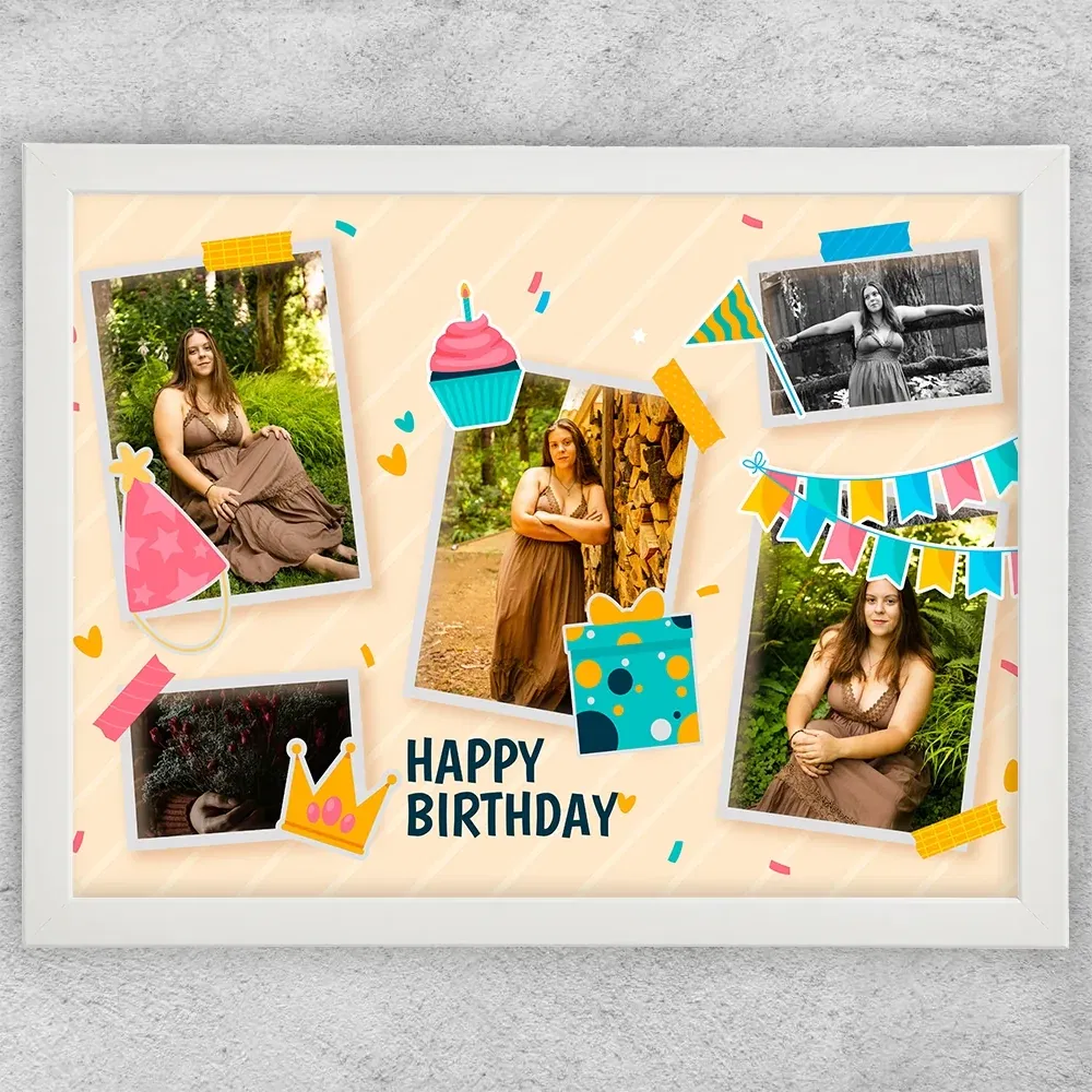 Tablou Personalizat 5 Poze - Happy Birthday Tablou Personalizat 5 Poze - Happy Birthday