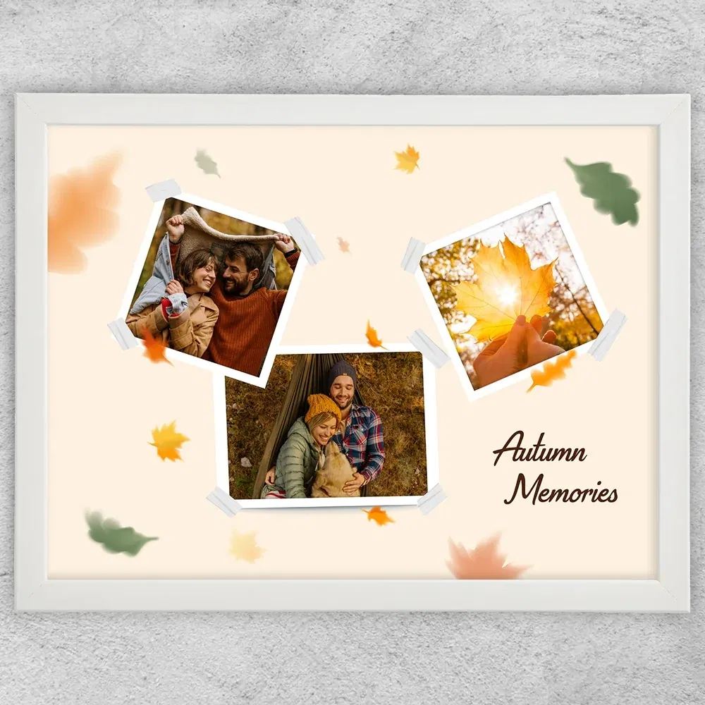 Tablou Personalizat 3 Poze Cu Text - Autumn Memories