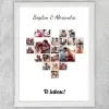Tablou Personalizat Cu 21 Poze Și Text - Colaj Inimă - Imagine produs