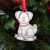 Glob Personalizat Cu Nume - Gingerbread Câine - Lemn Alb