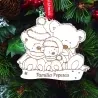 Glob Personalizat Cu Text - Familie Ursuleți - Lemn Alb