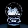 Lampă LED 3D Personalizată - Model Glob Cu Poză Și Text