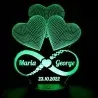 Lampă LED 3D Personalizată - Infinit Cu Două Nume Și Text
