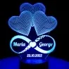 Lampă LED 3D Personalizată - Infinit Cu Două Nume Și Text