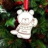 Glob Personalizat Cu Text - Ursuleț - Lemn Alb