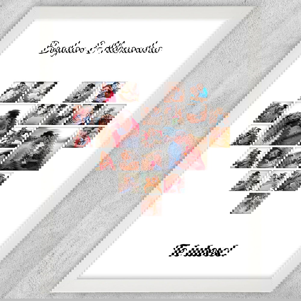 Tablou Personalizat Cu 21 Poze Și Text - Colaj Inimă Tablou Personalizat Cu 21 Poze Și Text - Colaj Inimă