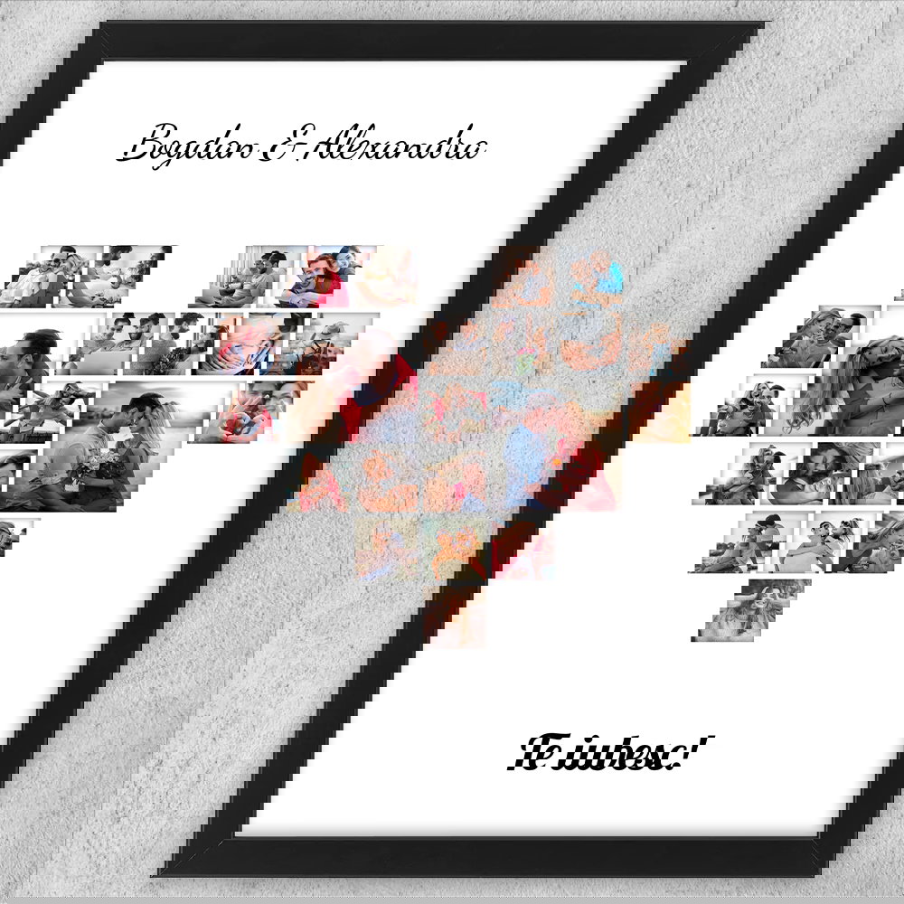 Tablou Personalizat Cu 21 Poze Și Text - Colaj Inimă Tablou Personalizat Cu 21 Poze Și Text - Colaj Inimă