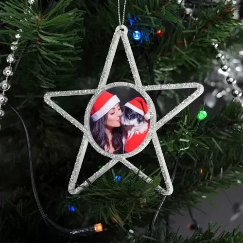 Glob Personalizat 3D - Model “Stea”, Argintiu