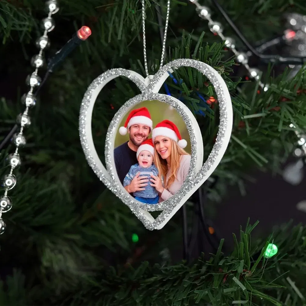 Set 3 x Globuri Personalizate 3D - Model “Inimă”, Argintiu Set 3 x Globuri Personalizate 3D - Model “Inimă”, Argintiu