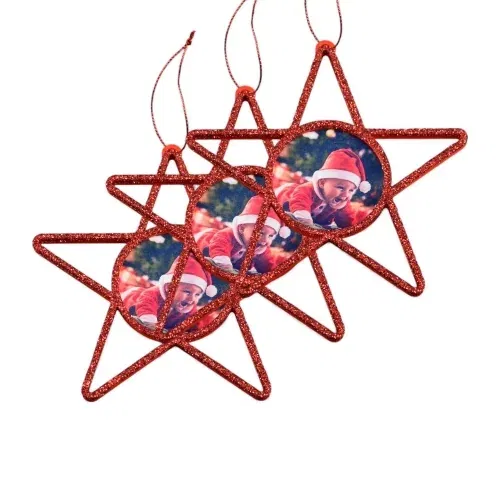 Set 3 x Globuri Personalizate 3D - Model “Stea”, Roșu