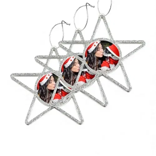 Set 3 x Globuri Personalizate 3D - Model “Stea”, Argintiu