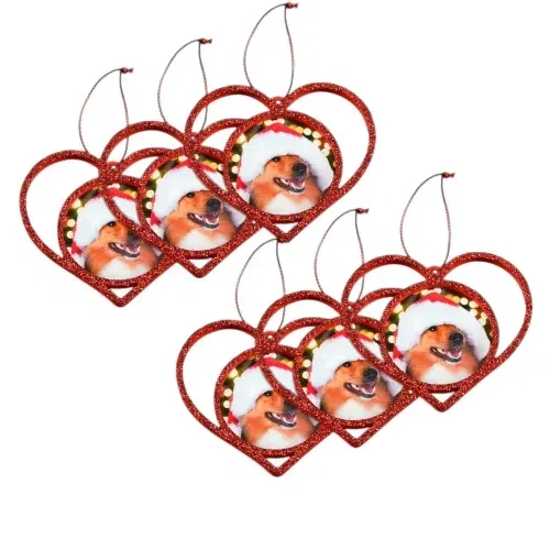 Set 6 x Globuri Personalizate 3D - Model “Inimă”, Roșu