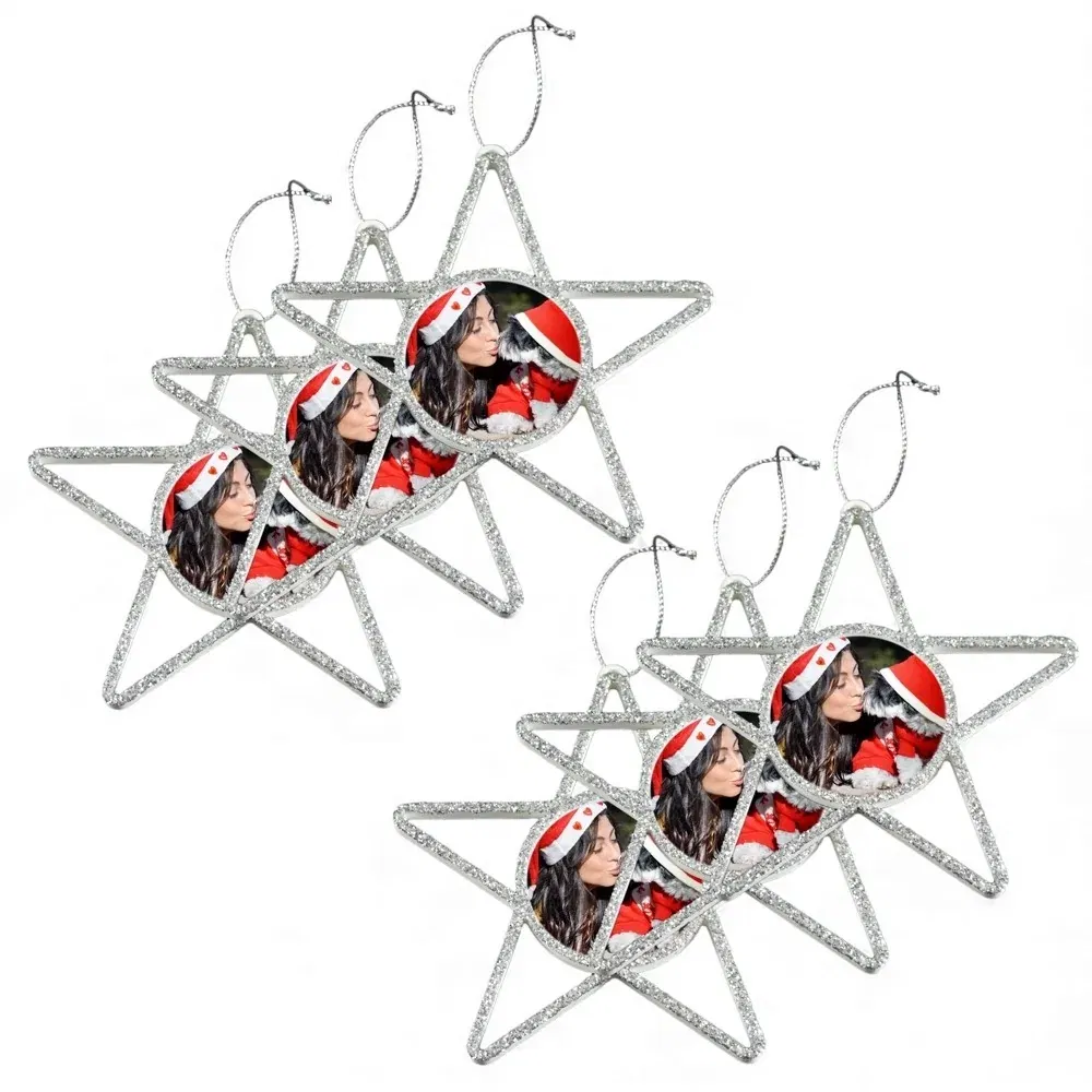 Set 6 x Globuri Personalizate 3D - Model “Stea”, Argintiu