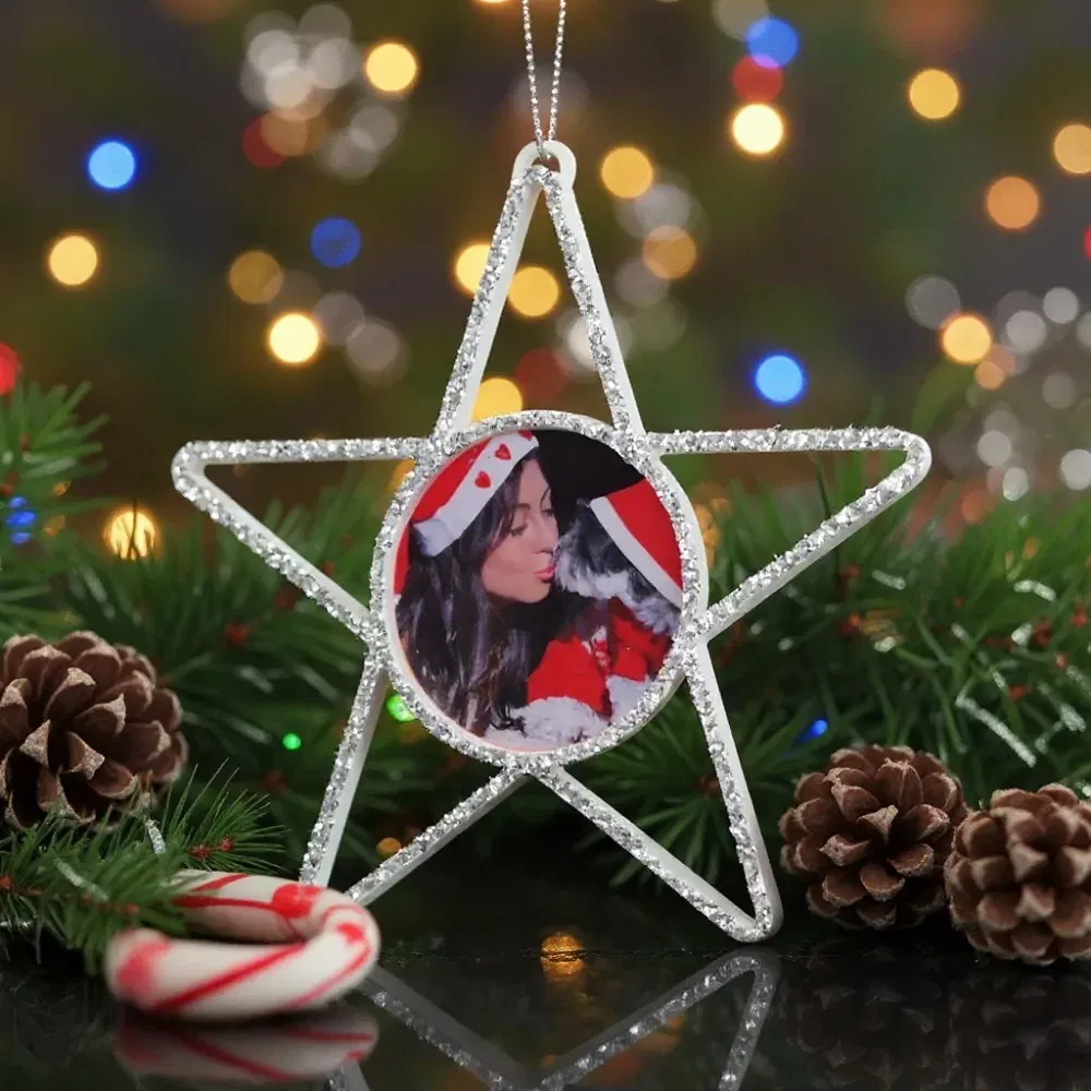 Set 6 x Globuri Personalizate 3D - Model “Stea”, Argintiu