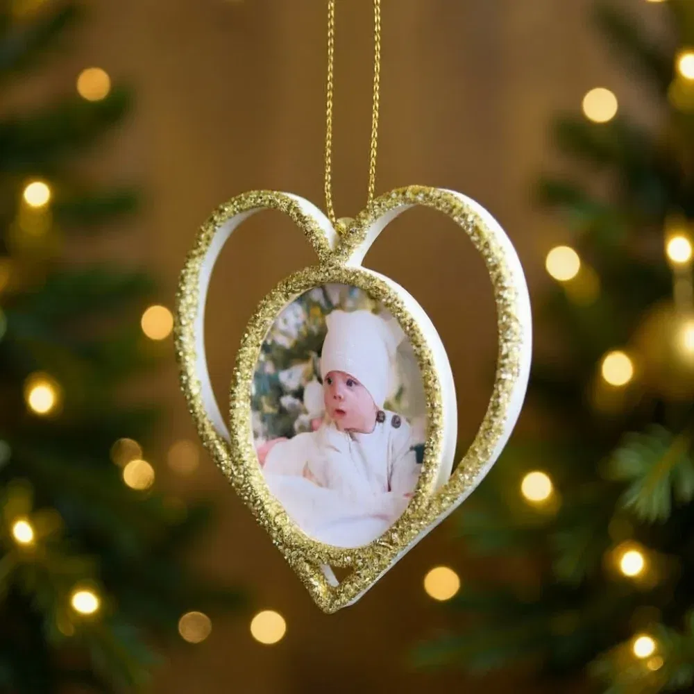 Set 6 x Globuri Personalizate 3D - Model “Inimă”, Auriu Set 6 x Globuri Personalizate 3D - Model “Inimă”, Auriu