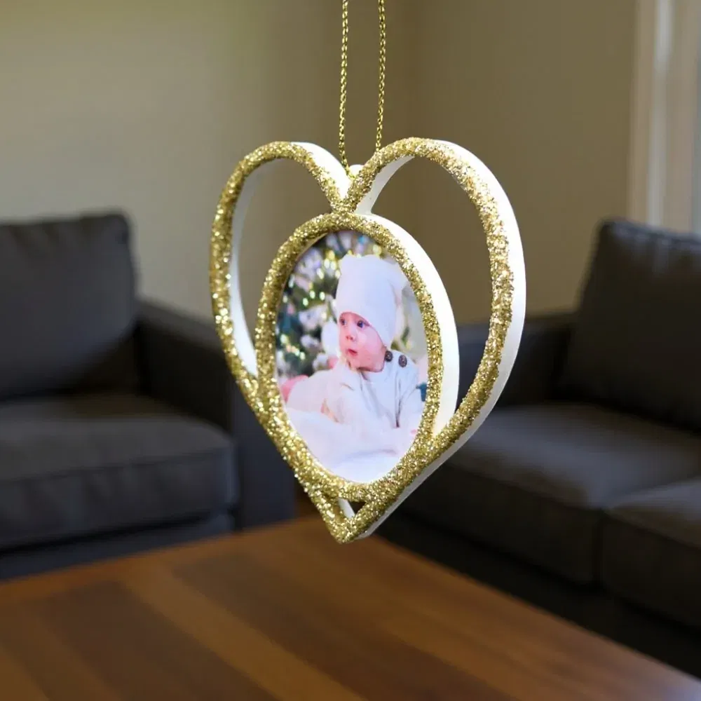 Set 6 x Globuri Personalizate 3D - Model “Inimă”, Auriu Set 6 x Globuri Personalizate 3D - Model “Inimă”, Auriu