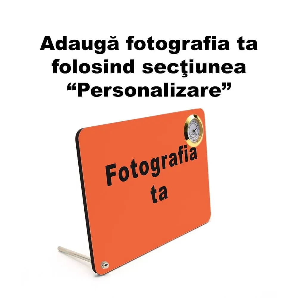 Plachetă Foto Personalizată cu Ceas