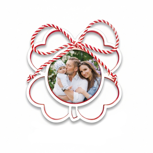 Mărțișor Personalizat 3D Magnetic - Trifoi Cu Fotografie