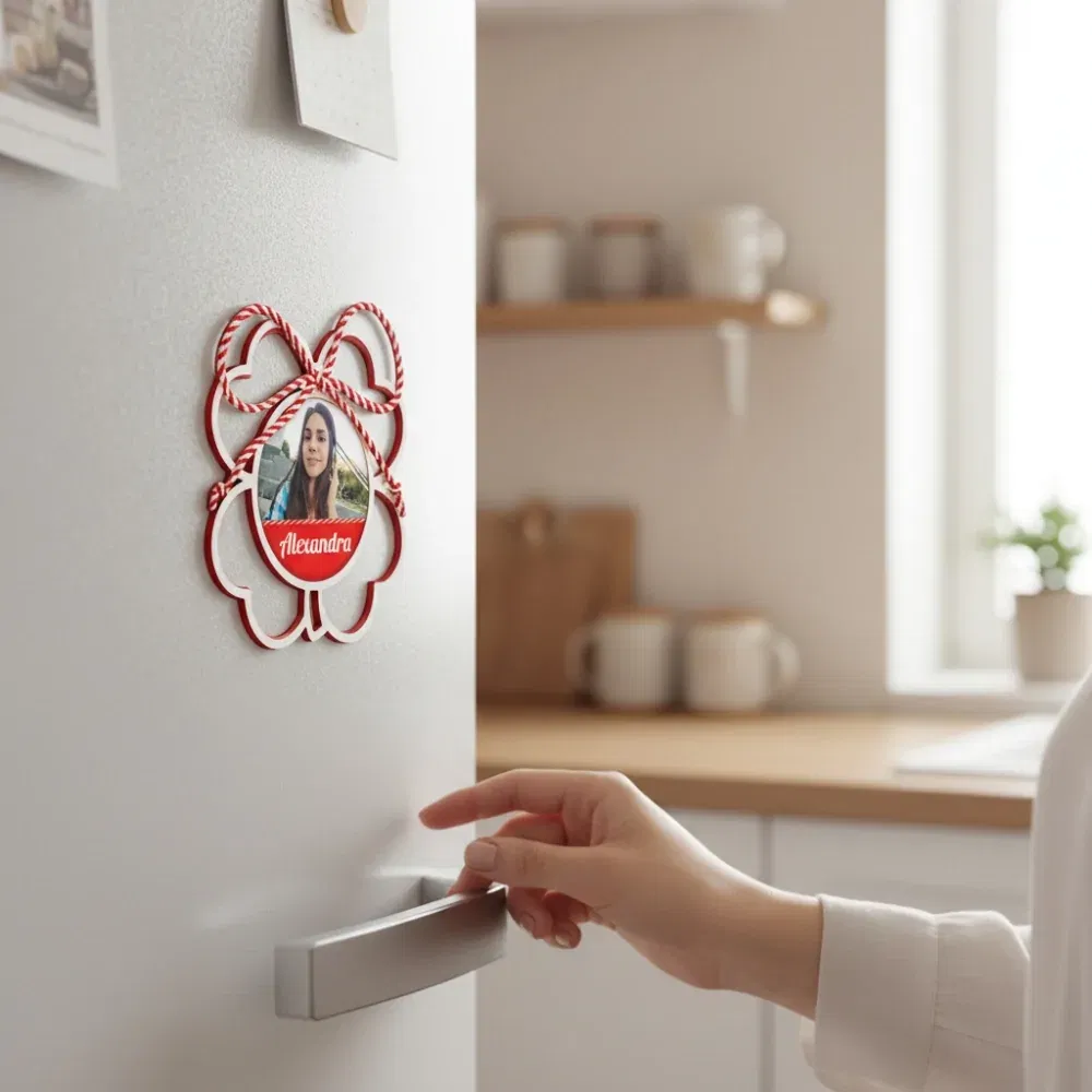 Mărțișor Personalizat 3D Magnetic - Trifoi Cu Poză, Nume Sau Text Mărțișor Personalizat 3D Magnetic - Trifoi Cu Poză, Nume Sau Text