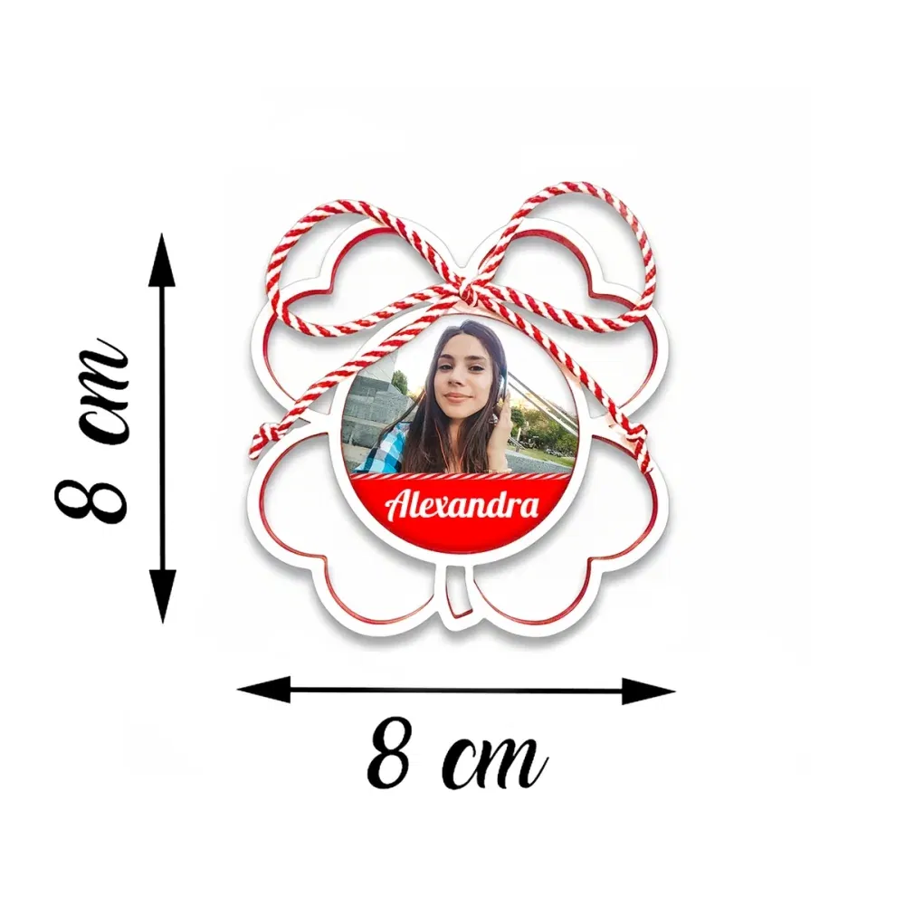 Mărțișor Personalizat 3D Magnetic - Trifoi Cu Poză, Nume Sau Text Mărțișor Personalizat 3D Magnetic - Trifoi Cu Poză, Nume Sau Text