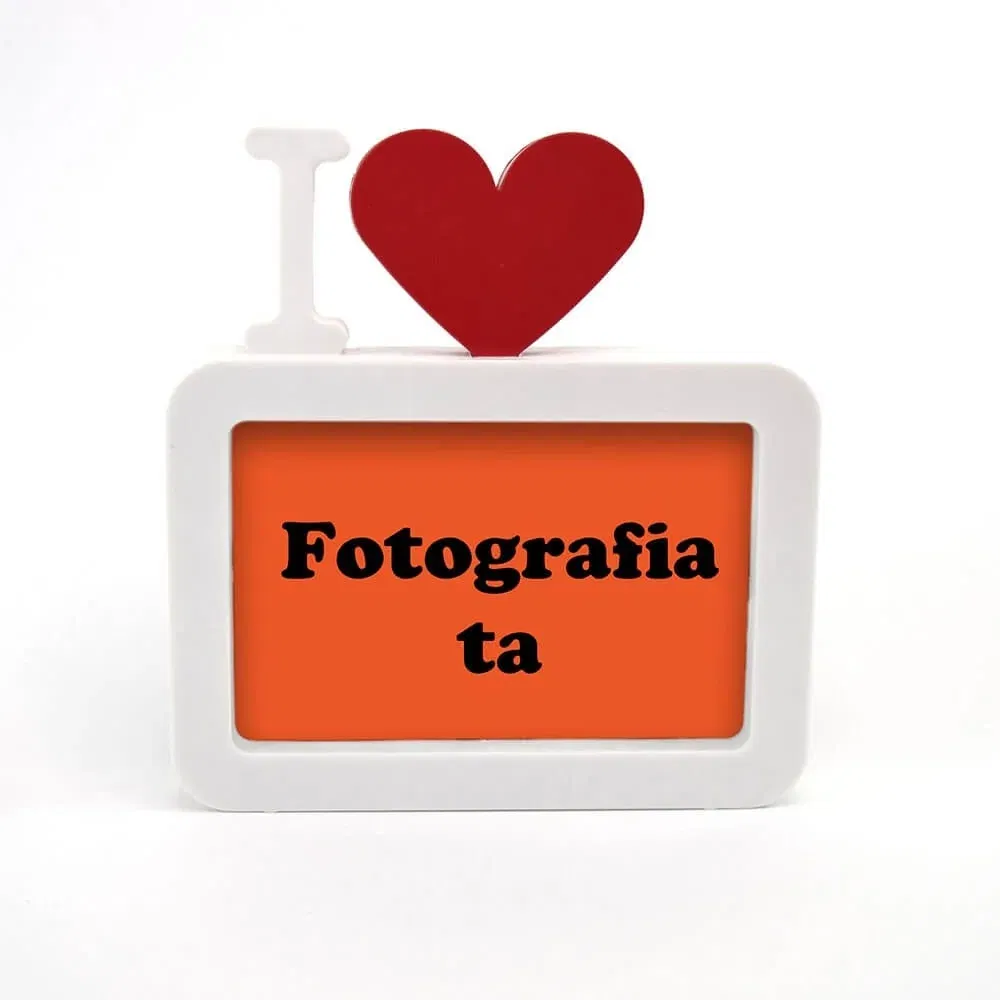 Ramă Foto Personalizată - Model "I Love" cu O Poză