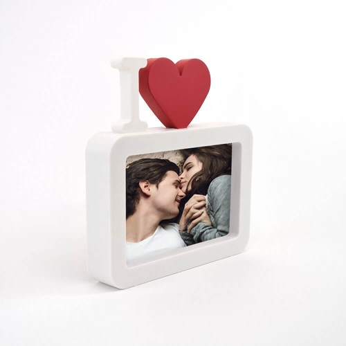 Ramă Foto Personalizată - Model "I Love" cu O Poză