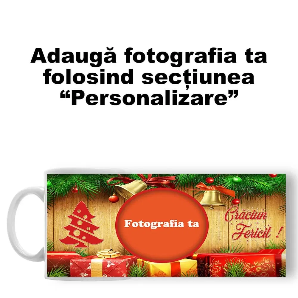 Cană Personalizată - Model "Merry Christmas" Cu O Poză