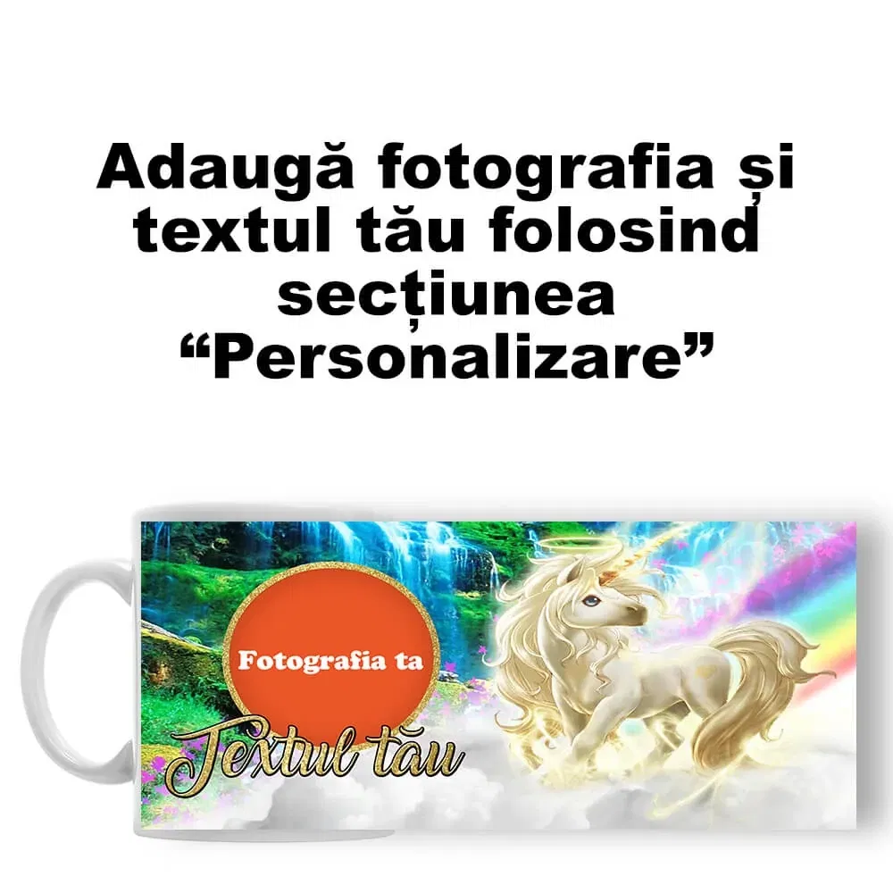 Cană Personalizată - Model "Unicorn" Cu O Poză Și Text