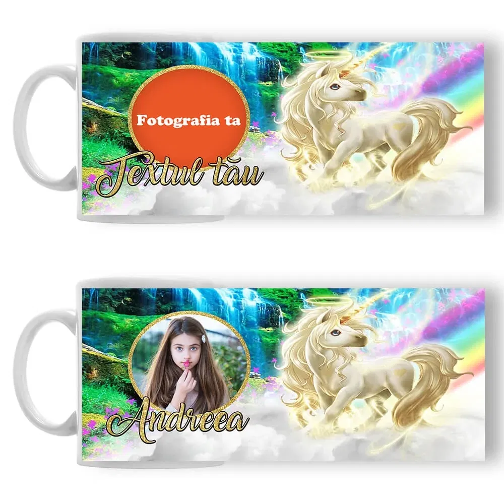 Cană Personalizată - Model "Unicorn" Cu O Poză Și Text