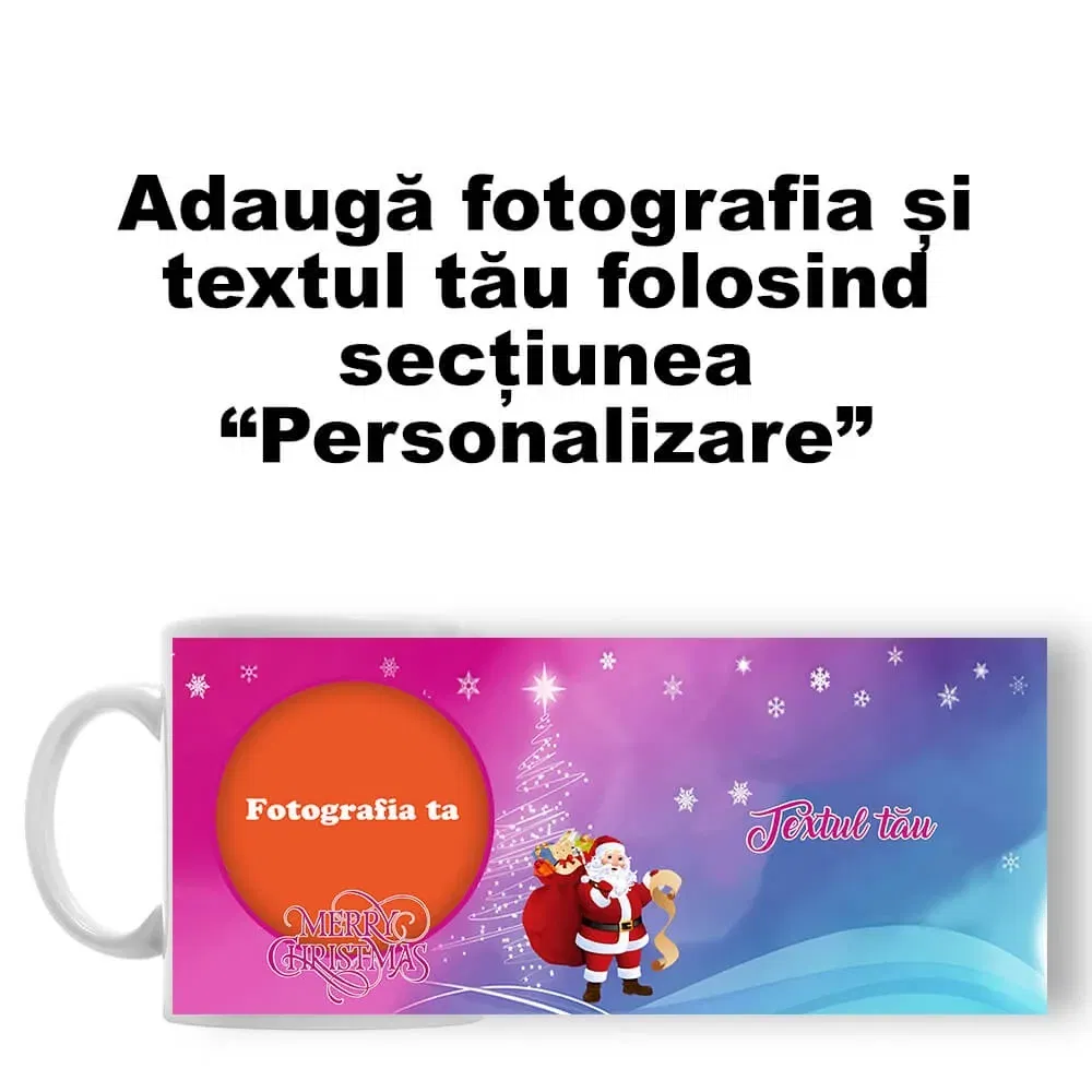 Cană Personalizată - Model "Calatorii De Crăciun" Cu O Poză Și Text Cană Personalizată - Model "Calatorii De Crăciun" Cu O Poză Și Text
