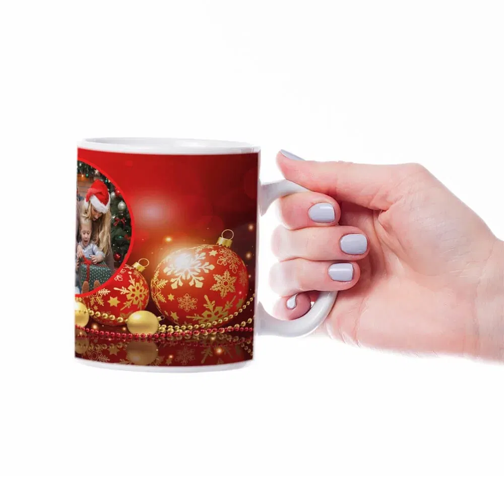 Cană Personalizată - Model "Crăciun Fericit" Cu O Poză Și Text