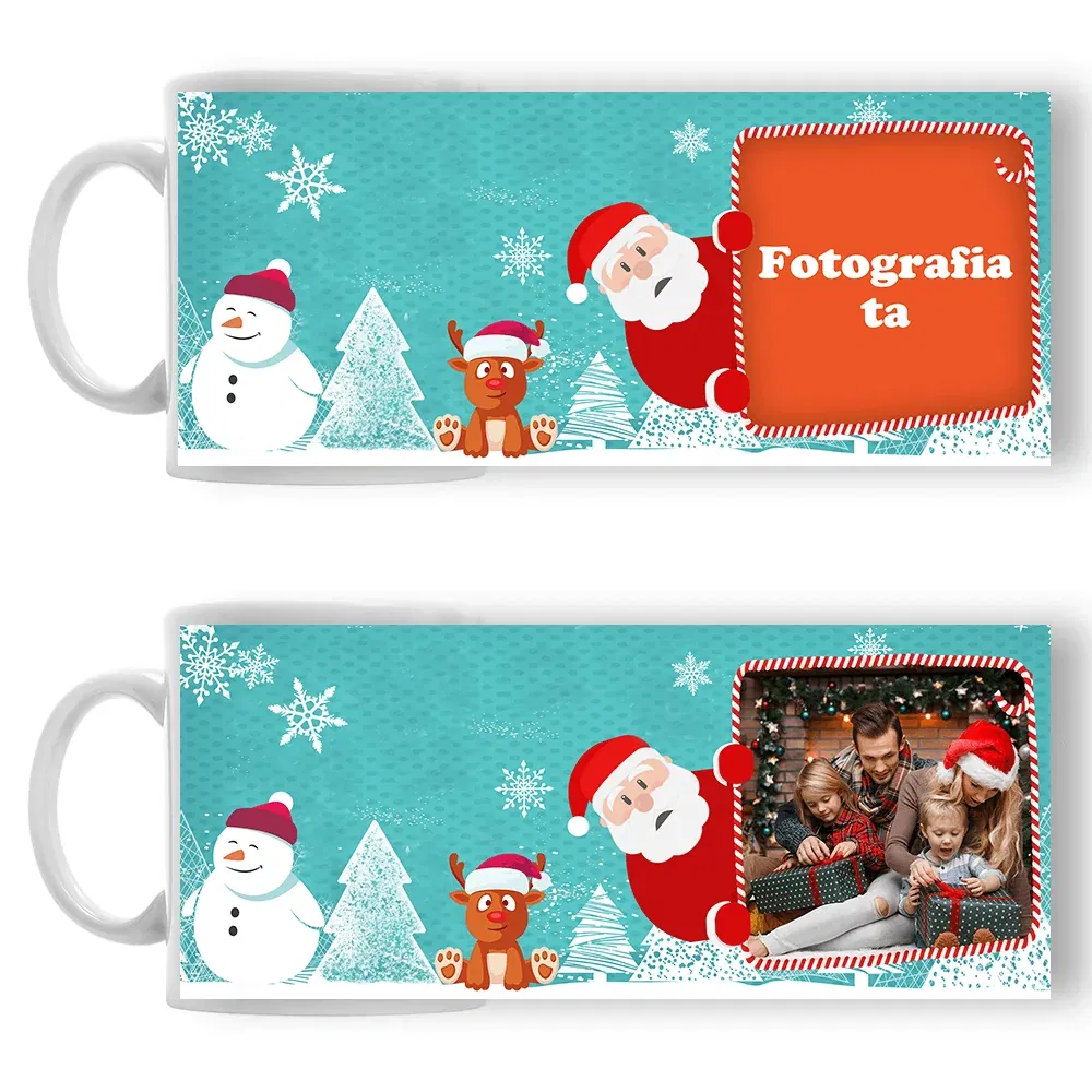 Cană Personalizată - Model "Daruri De Crăciun" Cu O Poză