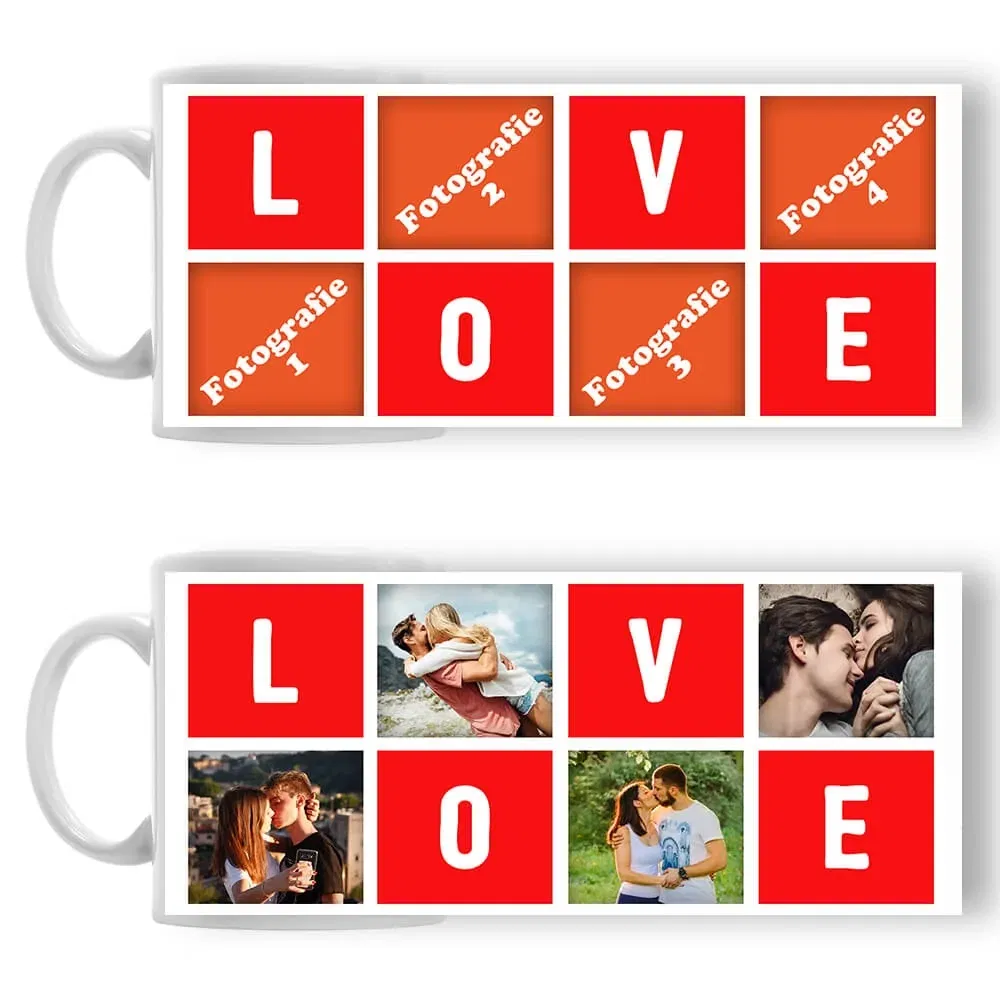 Cană Personalizată - Model "Original Love" Cu Patru Poze