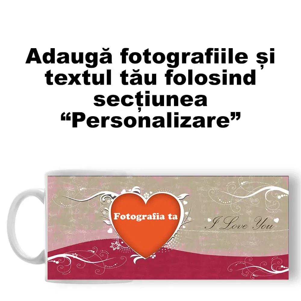 Cană Personalizată - Model "Vintage Love" Cu O Poză