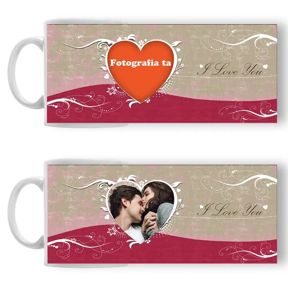 Cană Personalizată - Model "Vintage Love" Cu O Poză