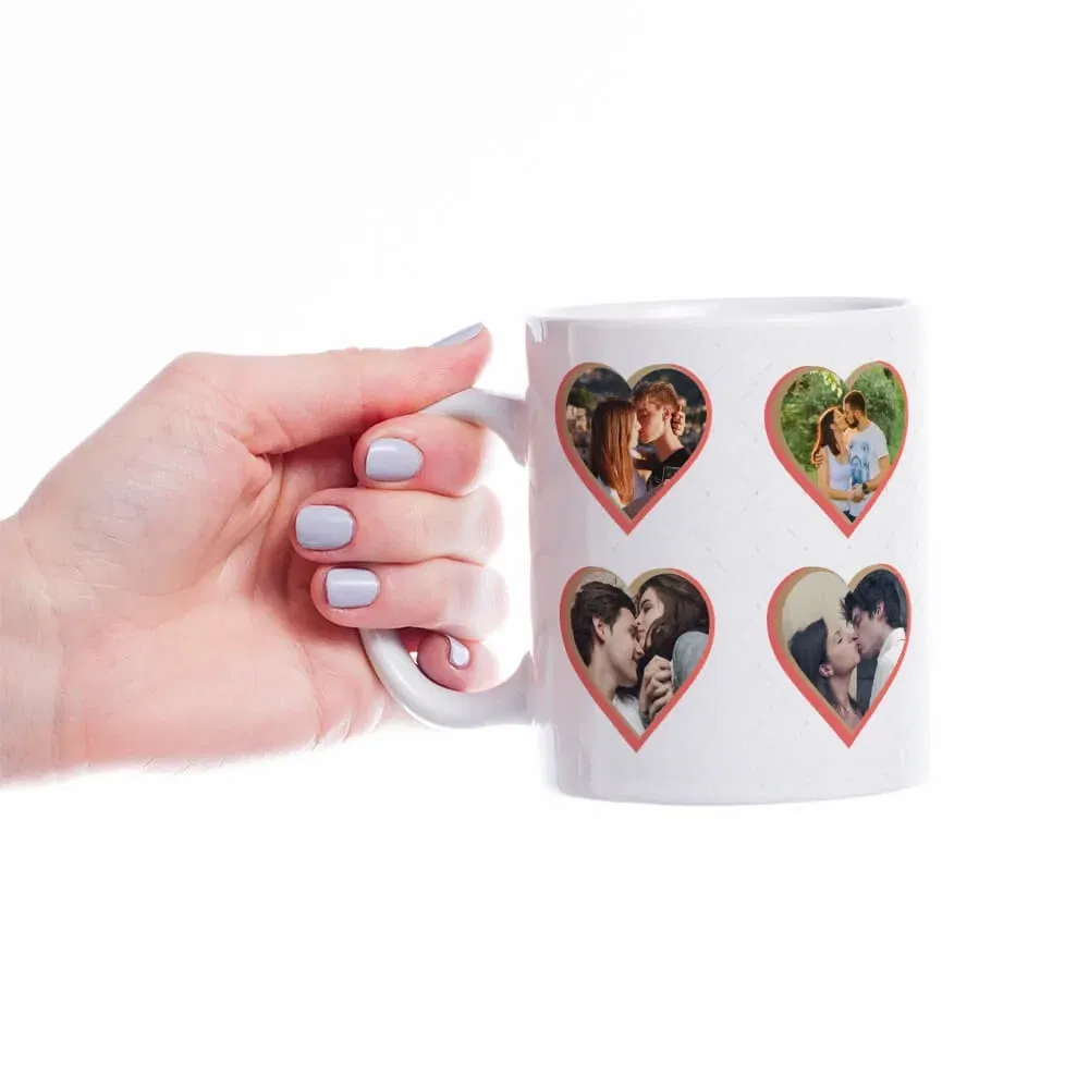Cană Personalizată - Model "Love Moments" Cu Opt Poze