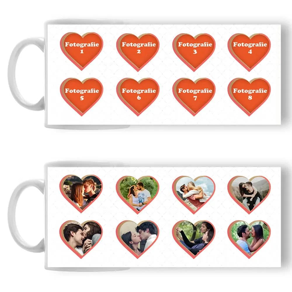 Cană Personalizată - Model "Love Moments" Cu Opt Poze