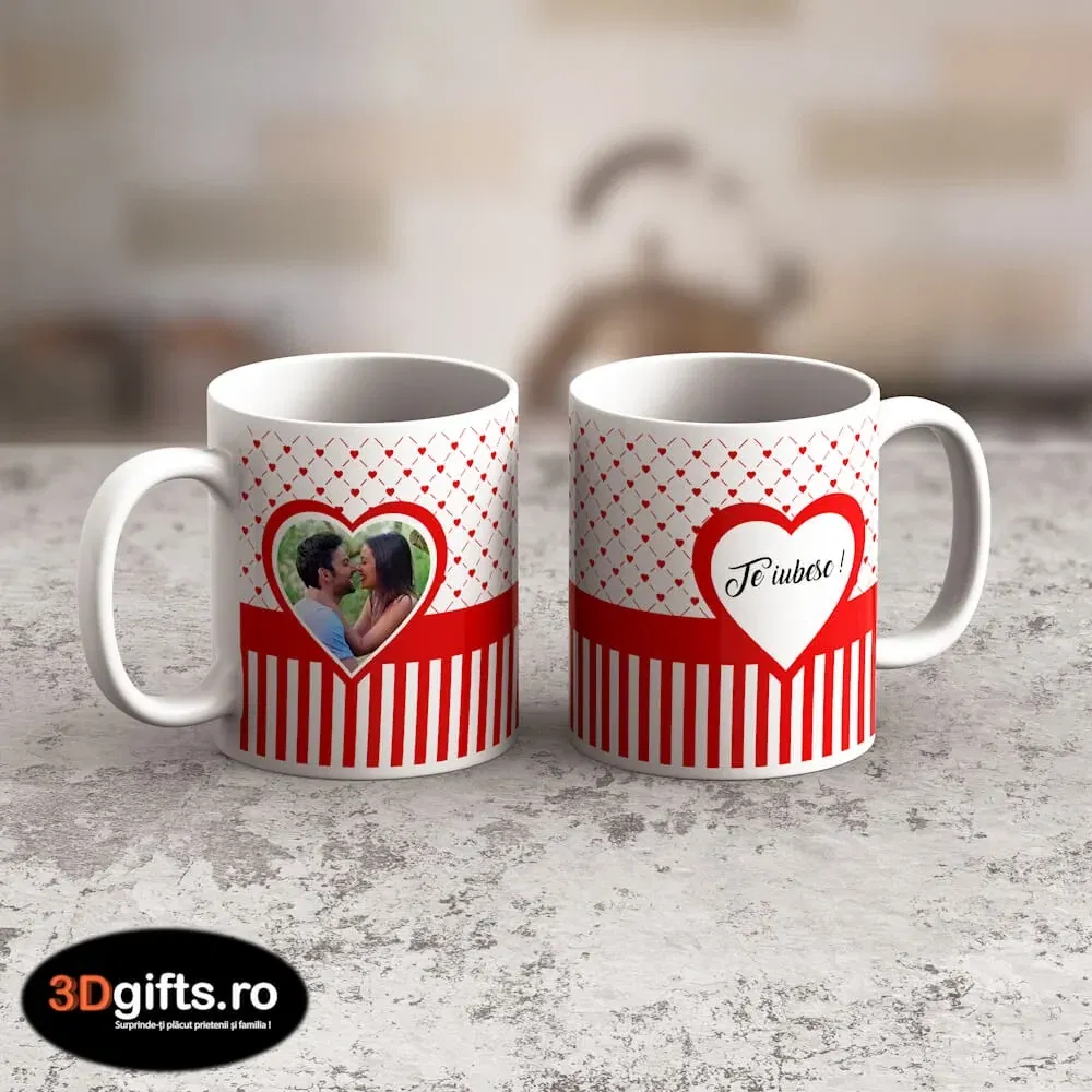 Cană Personalizată - Model "Simple Love" Cu O Poză Și Text