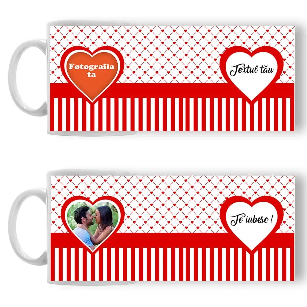 Cană Personalizată - Model "Simple Love" Cu O Poză Și Text
