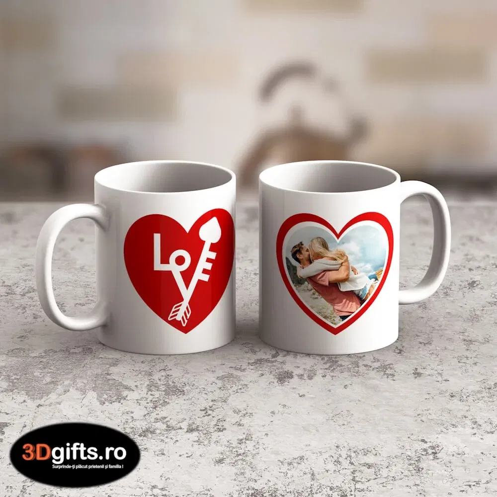 Cană Personalizată - Model "Arrow Love" Cu O Poză