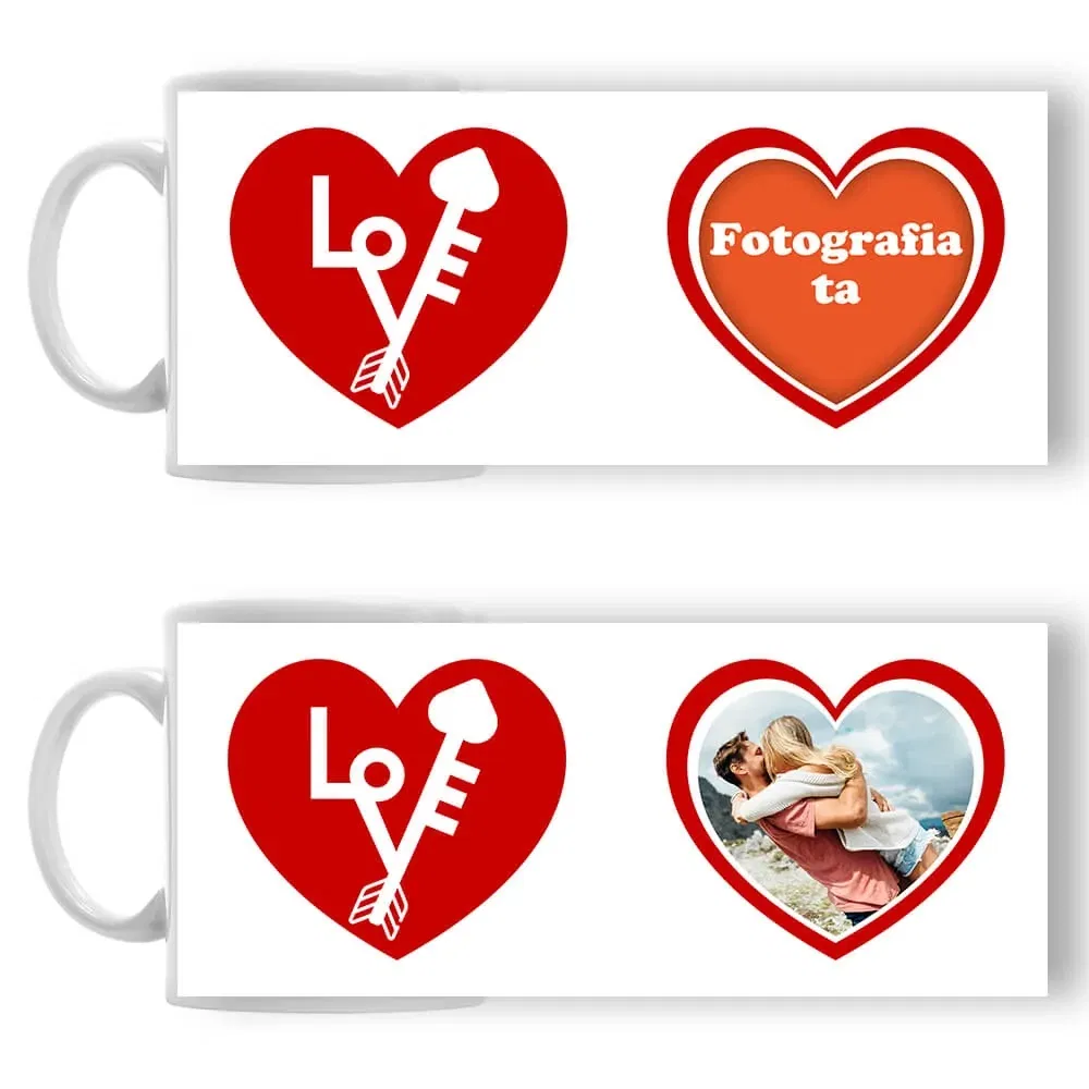 Cană Personalizată - Model "Arrow Love" Cu O Poză