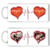 Cană Personalizată - Model "Heart Beat" Cu Două Poze