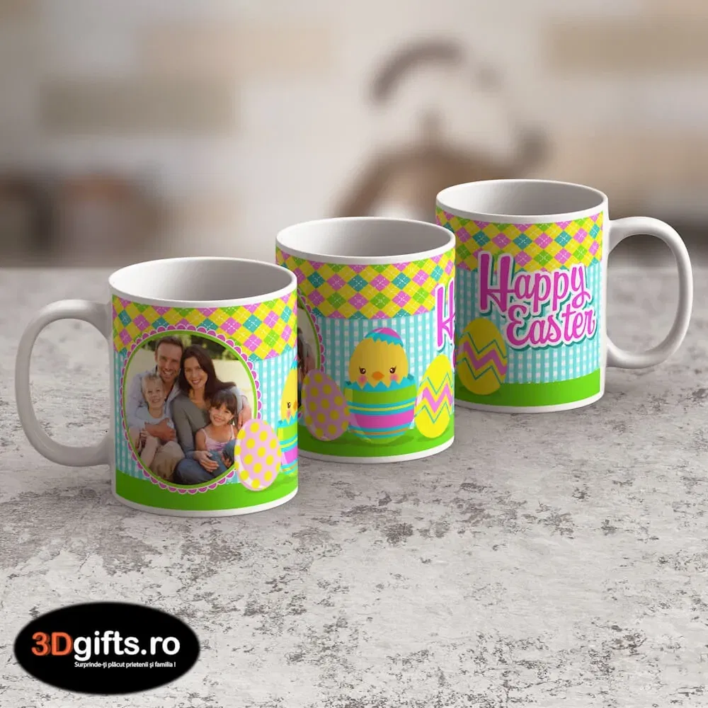 Cană Personalizată - Model Paște "Happy Easter"
